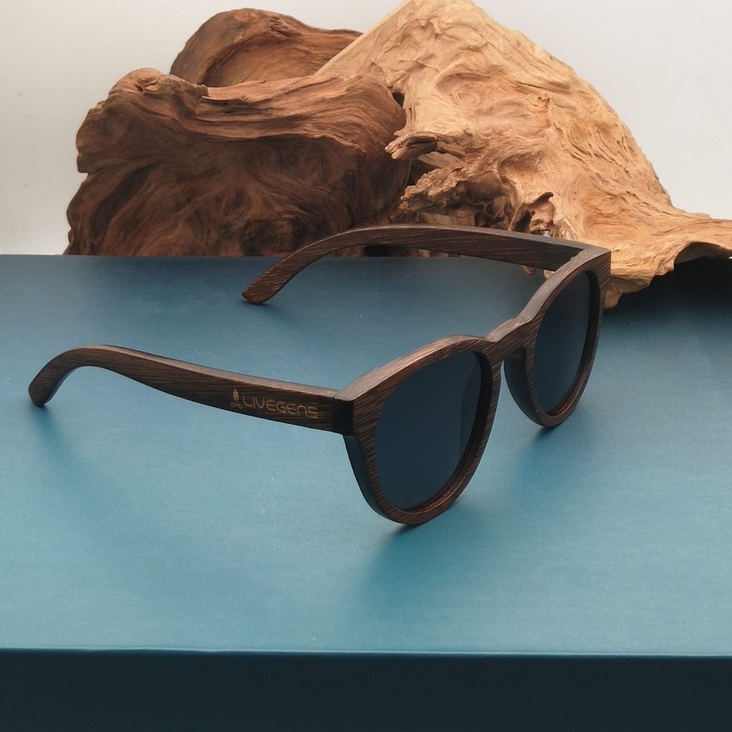 gafas de madera de bambú
