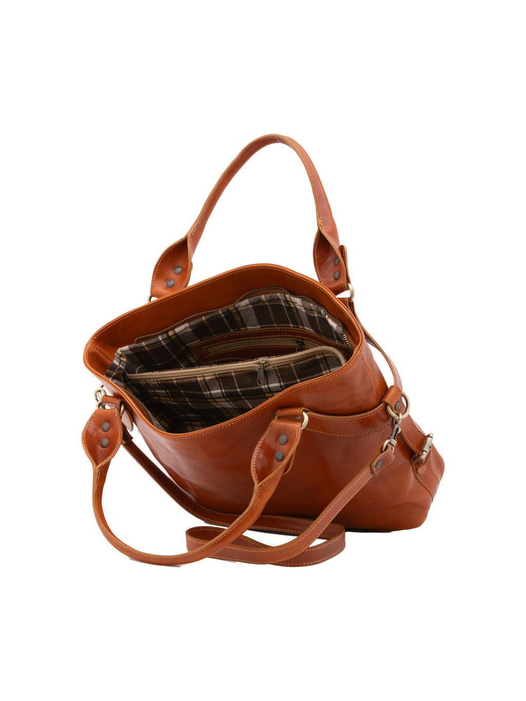 Borsa a mano da donna In Vera pelle Made in Italy 43x28x12 cm